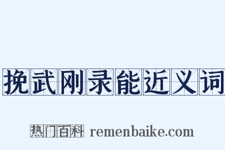 挽武刚录能近义词是什么意思的图片